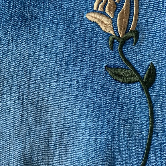 9 for $10 M&M Apollo Floral Print Jeans Embroidered Western Rodeo Denim 13/14 - Picture 12 of 15